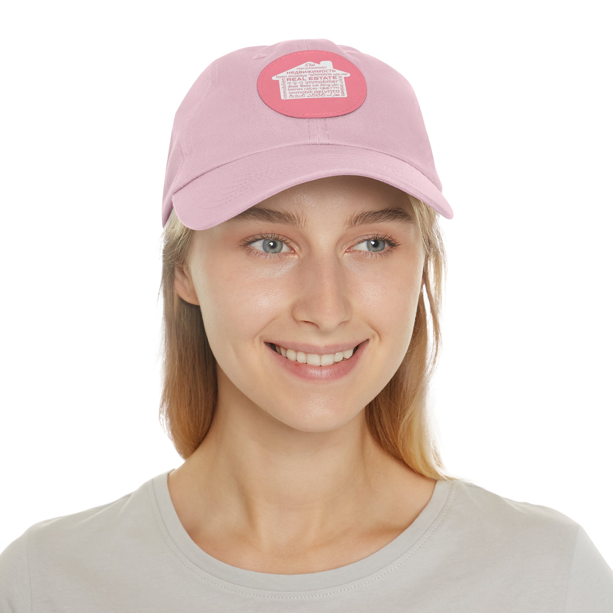 Real Estate Translated Dad Hat with Leather Patch (Round)
