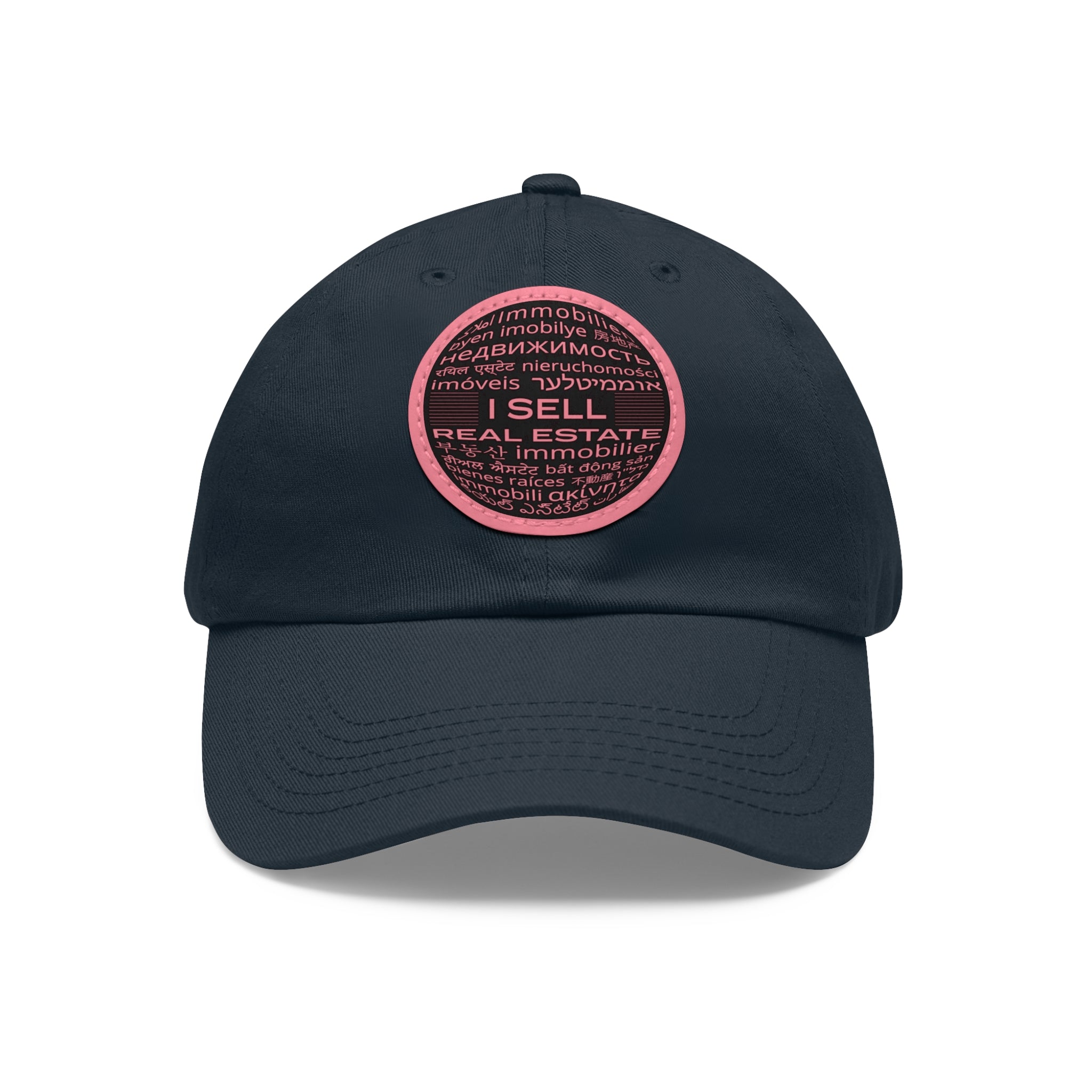 I Sell Real Estate Translated Dad Hat with Leather Patch (Round)