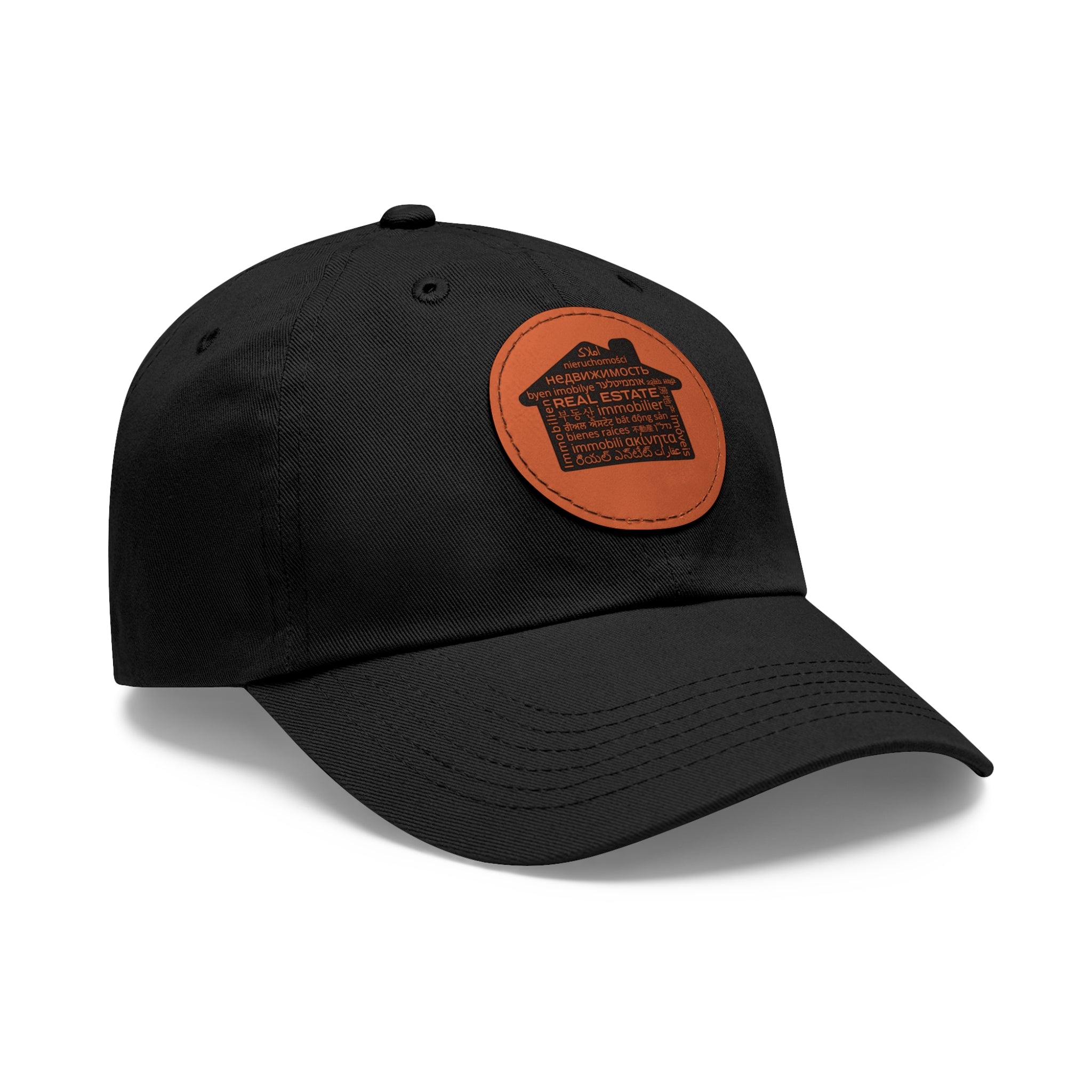 Real Estate Translated Dad Hat with Leather Patch (Round)