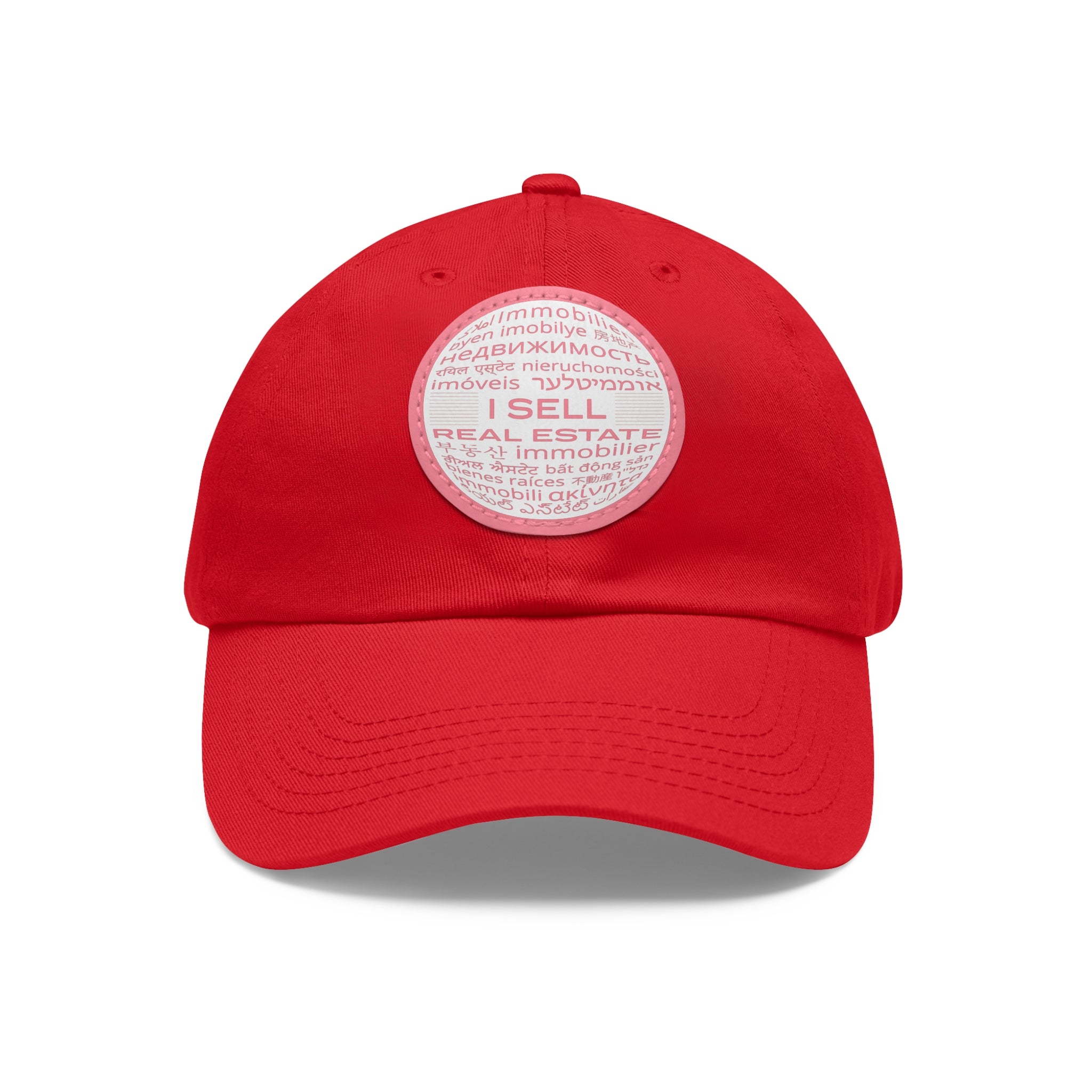I Sell Real Estate Translated Dad Hat with Leather Patch (Round)