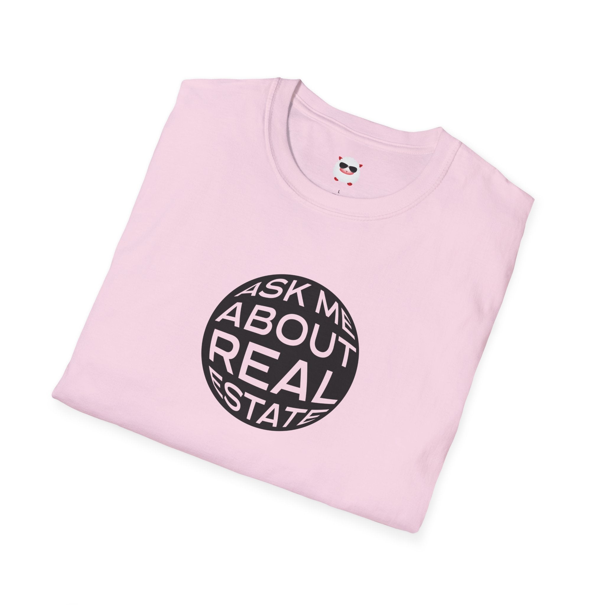 Ask Me About Real Estate Circle Unisex Softstyle T-Shirt