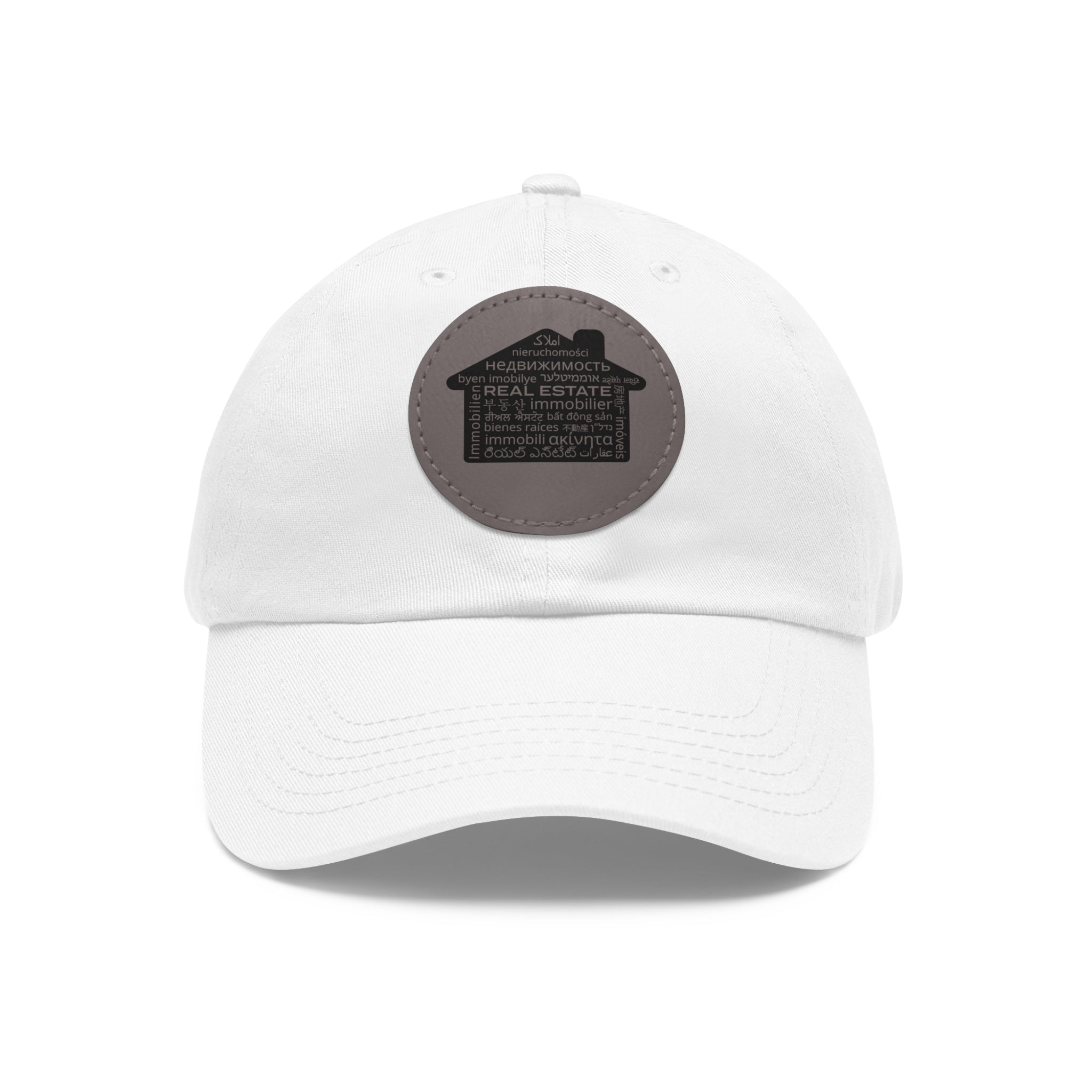 Real Estate Translated Dad Hat with Leather Patch (Round)