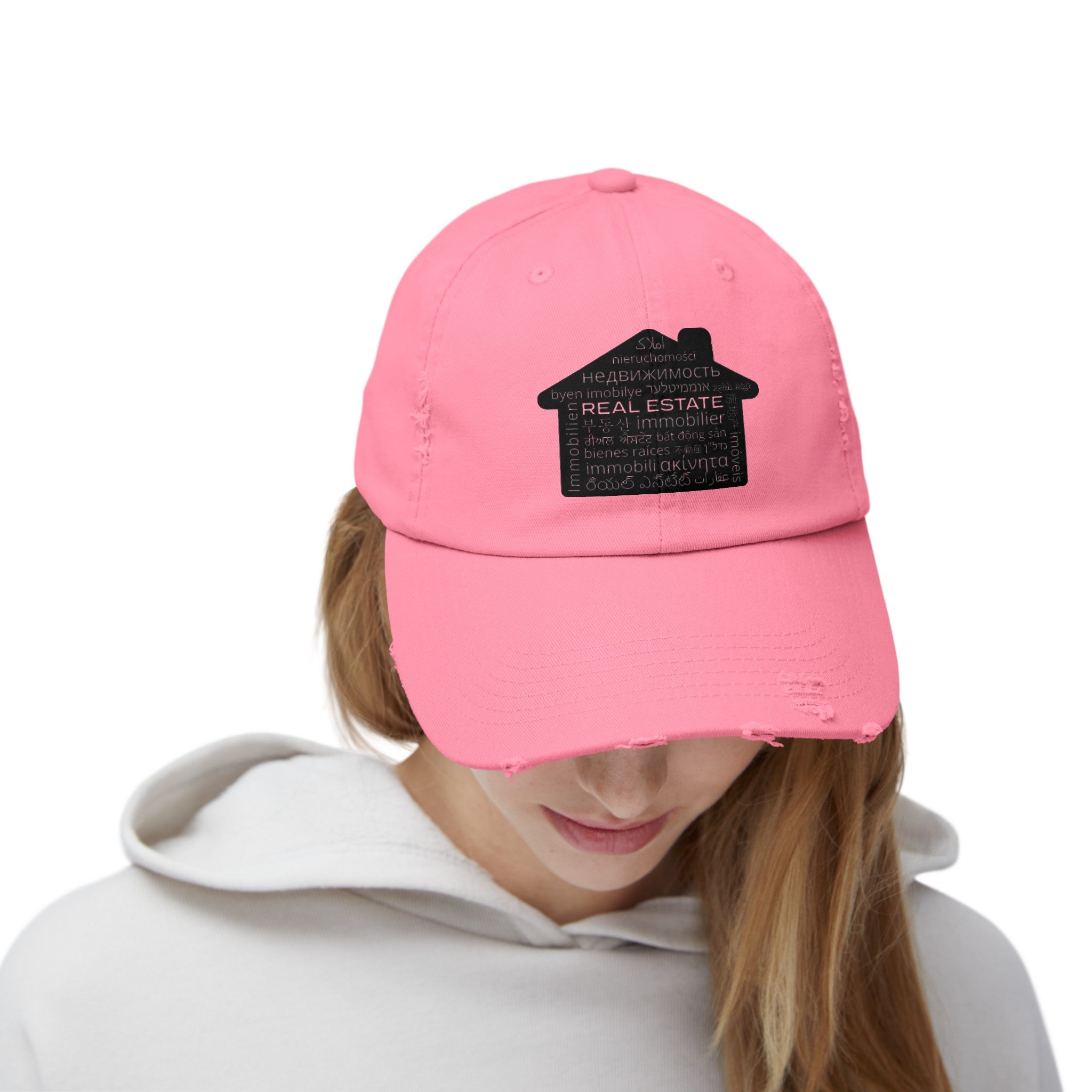 Real Estate Translated  Unisex Distressed Cap