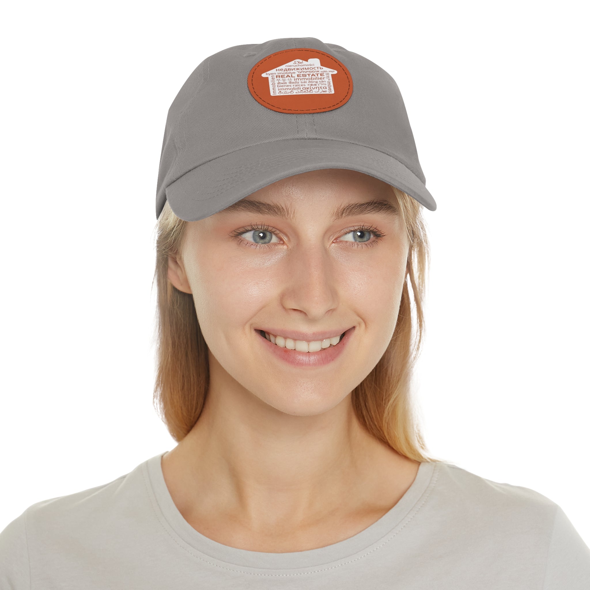 Real Estate Translated Dad Hat with Leather Patch (Round)