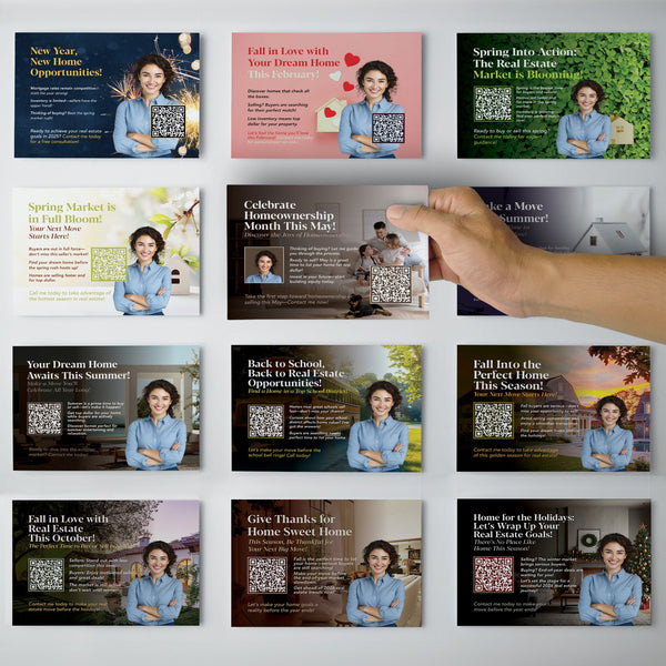 12 Month Direct Mail Postcards