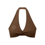 Women's Pleated Halter Sports Bra
