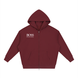 Unisex Loose Solid Full Zip Hoodie