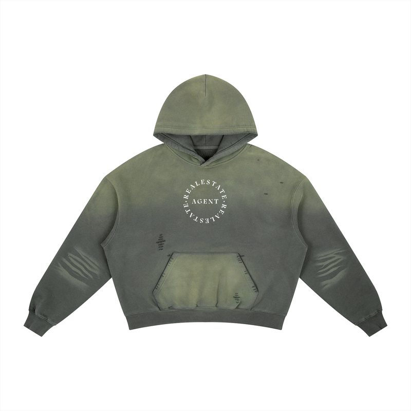 Frayed Sunfade Boxy Fleece Hoodie