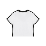 Women's Retro Binding V-Neck Crop T-Shirt