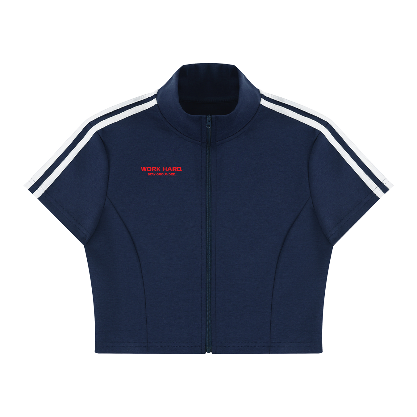 Women's Cropped Full Zip Short Sleeve T-Shirt Secondary image