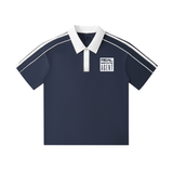 Contrast Collar Short-Sleeve Polo Shirt