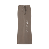 Dyed Washed Drawstring Maxi Skirt