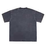 Snow Washed Raw-Edge Neckline T-Shirt