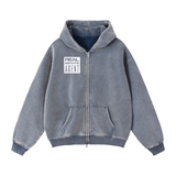 Zip-Through Boxy Fleece Hoodie