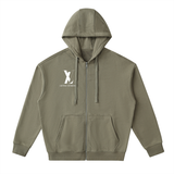 Drop-Shoulder Zip Up Hoodie