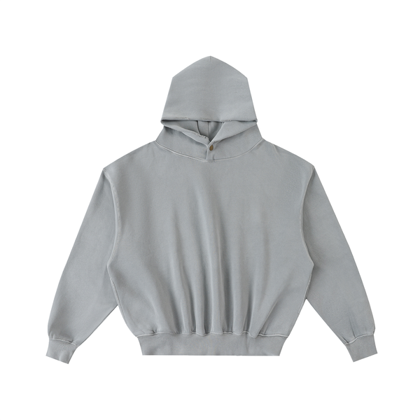 Frayed Enzyme Washed Fleece Hoodie