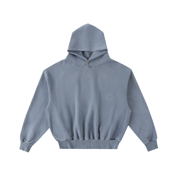 Frayed Enzyme Washed Fleece Hoodie