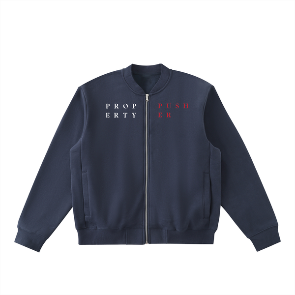 Essential Zip-Up Fleeced Varsity Jacket