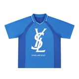 Striped V-Neck Soccer Jersey