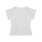 Solid Color Raglan Sleeve Crop Top