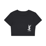 Fitted Crop Cotton T-Shirt