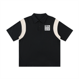 Contrast Panel Cotton Polo Shirt