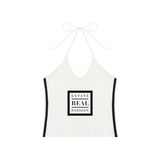 Women's Color Block Halter Crop Tank Top