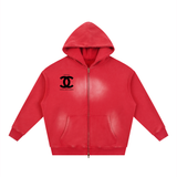 Sunfade Two-way Zipper Boxy Fleece Hoodie