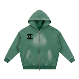 Sunfade Two-way Zipper Boxy Fleece Hoodie