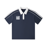 Contrast Collar Short-Sleeve Polo Shirt