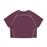 Women's Contrast Stitch Raglan Crop T-Shirt