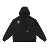 Boxy Button Placket Hoodie