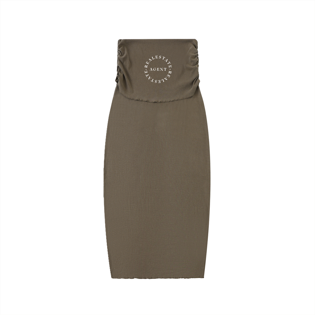 Dyed Washed Straight Hip-Hugging Slim Maxi Skirt