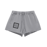 Snow Washed Raw Edge Drawstring Shorts