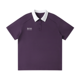Contrast Collar Raglan Polo Shirt
