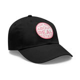Ask Me About Real Estate Dad Hat with Leather Patch (Round)