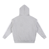 Contrast Tape Raw Edge Double Layered Hoodie