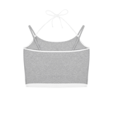 Contrast Binding Halter Tank Top