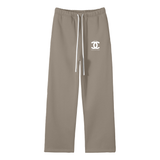 Unisex Solid Color Fleece Straight Leg Pants