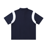 Contrast Panel Cotton Polo Shirt