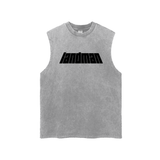 Snow Washed Frayed Hem Tank Top