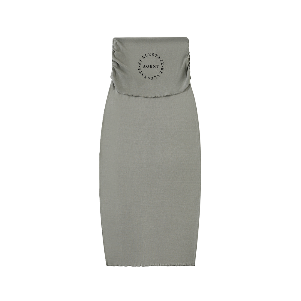 Dyed Washed Straight Hip-Hugging Slim Maxi Skirt