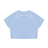 Women's Contrast Stitch Raglan Crop T-Shirt