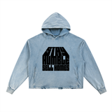 Vintage Washed Frayed-Hem Hoodie