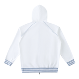 Striped Trim Zip-Up Hoodie