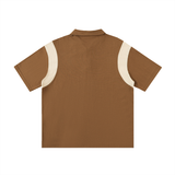Contrast Panel Cotton Polo Shirt
