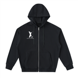 Drop-Shoulder Zip Up Hoodie