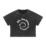 Women's Mineral Wash Raglan Crop T-Shirt