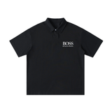 Loose Cotton Short-Sleeve Polo Shirt