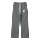 Unisex Solid Color Fleece Straight Leg Pants
